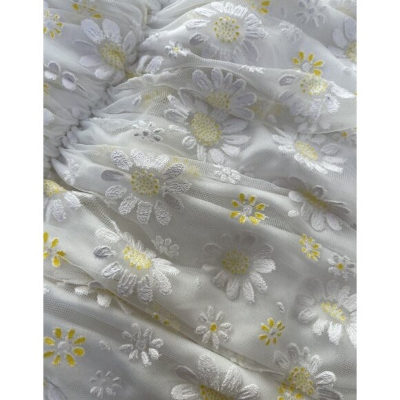 Zara Camisole Top Small Daisy Floral Ruched Draped Straps Elastic - Picture 2 of 5